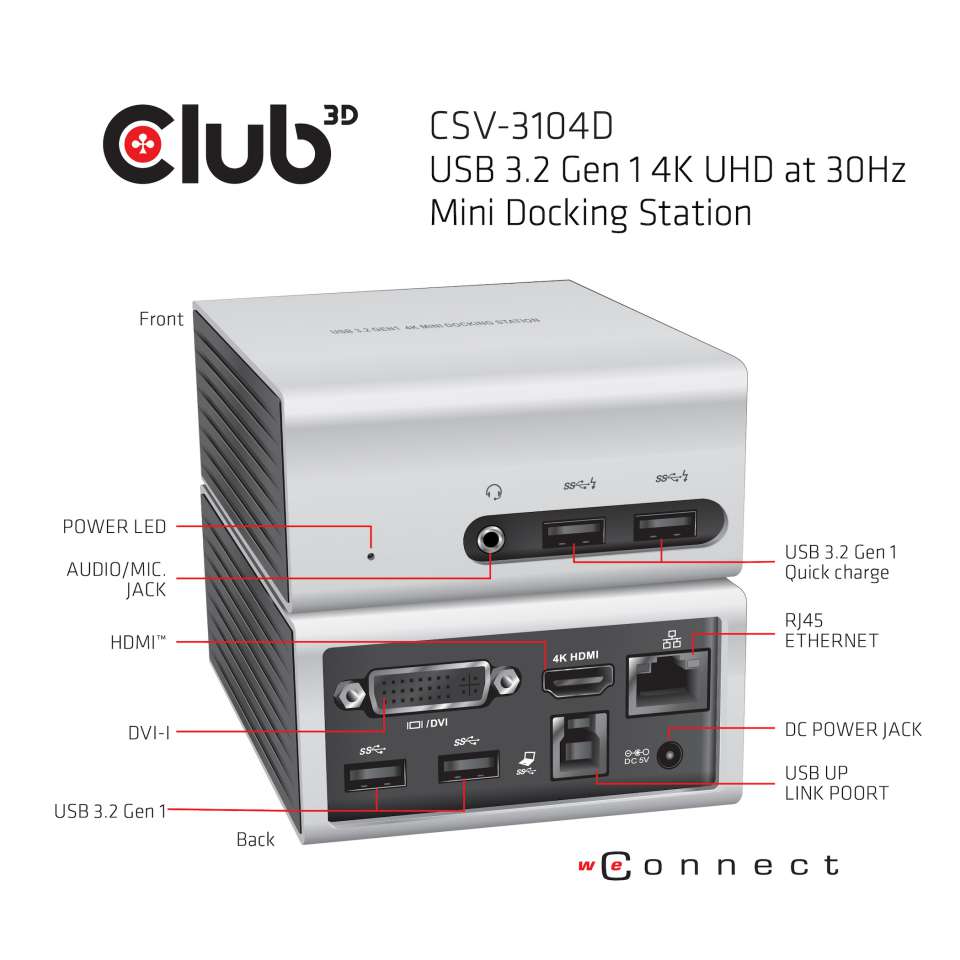 Club 3D Mini USB Docking Station 3.0 4K