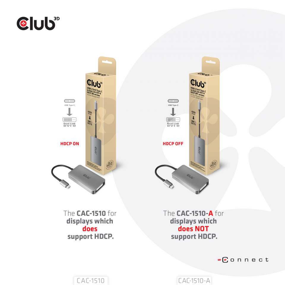 Club 3D USB-C auf DVI-D Adapter - HDCP OFF