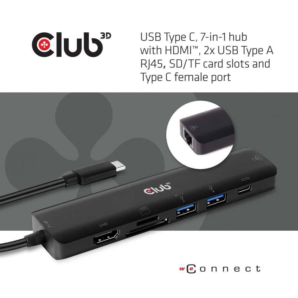 Club 3D USB-C Dockingstation 7-in-1 Hub