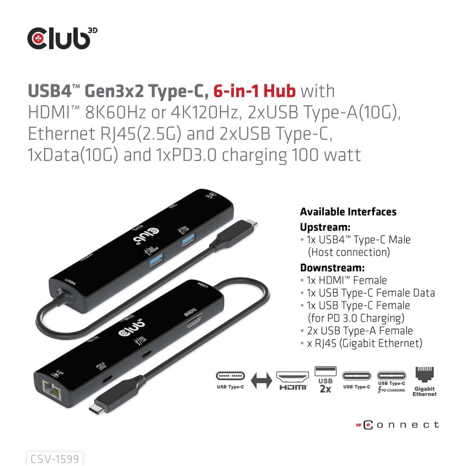 Club 3D Dockingstation 6-in-1  