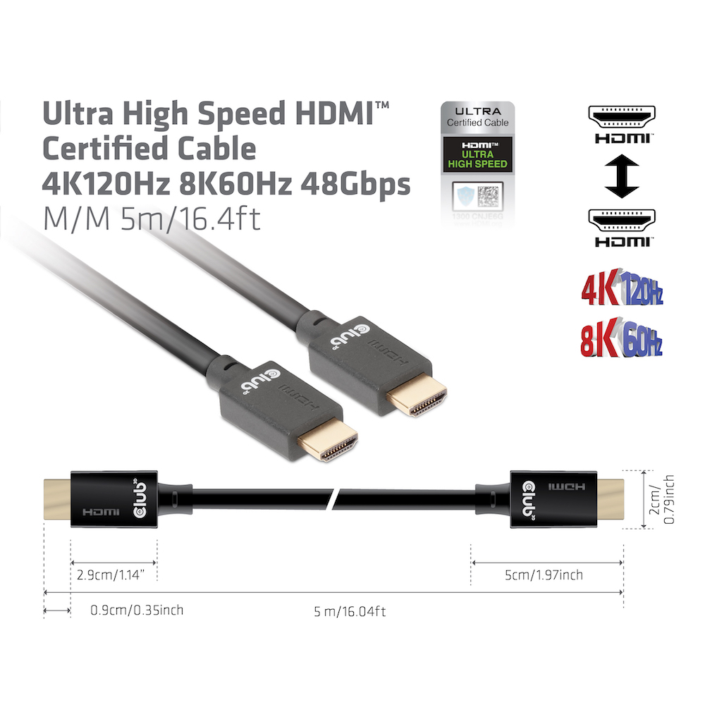 Club 3D Ultra High Speed HDMI-Kabel - 5m