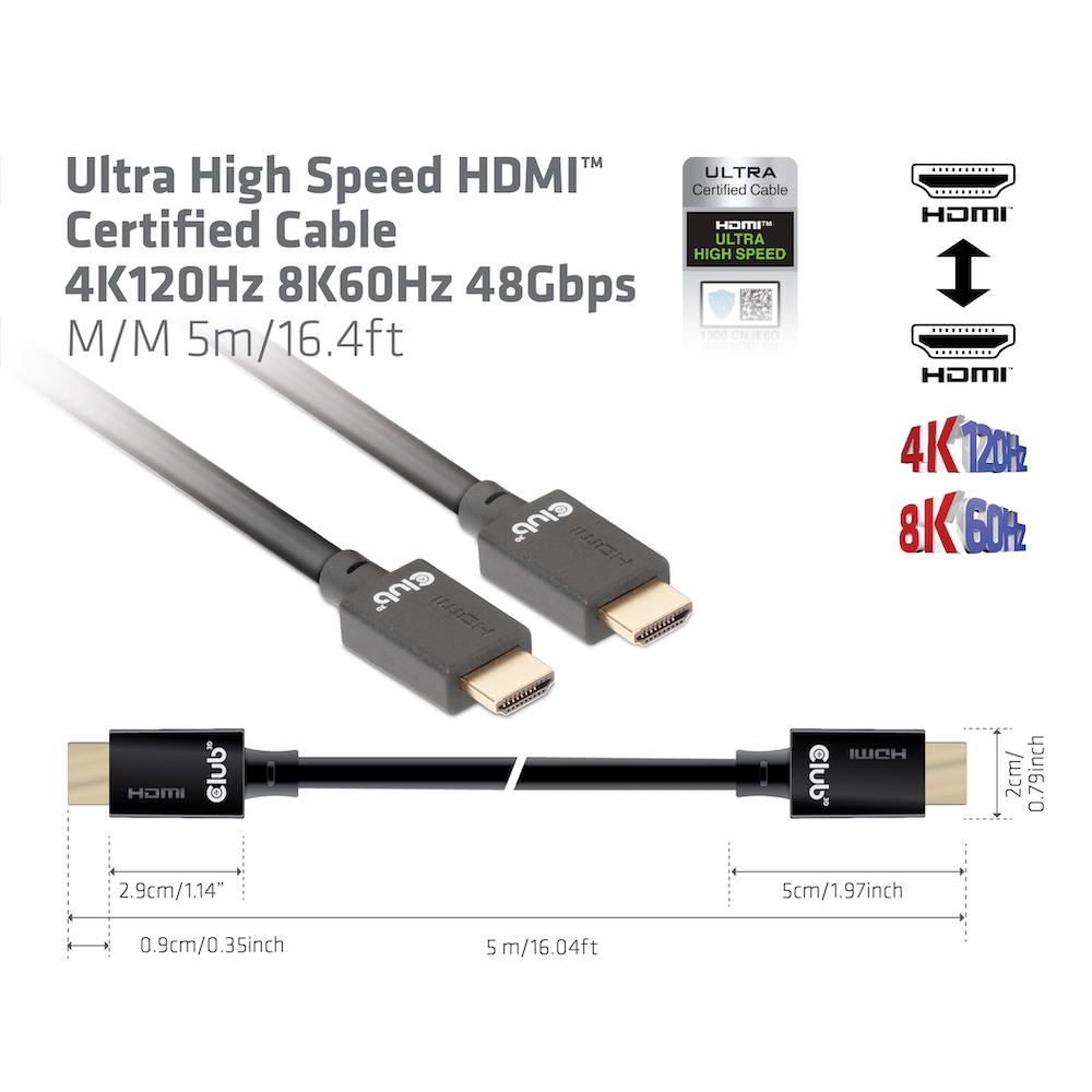 Club 3D Ultra High Speed HDMI Kabel - 5m