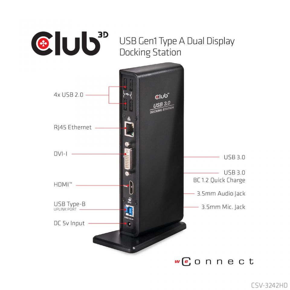 Club 3D USB-B Dockingstation Dual Display 