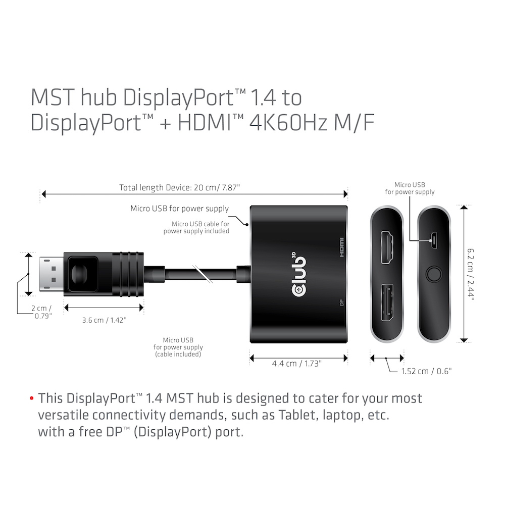 Club 3D MST Hub DisplayPort