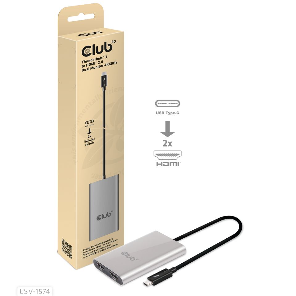 Club 3D Thunderbolt 3 auf Dual HDMI 2.0 