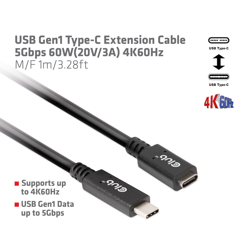 Club 3D USB-C Verlängerungskabel - 1m