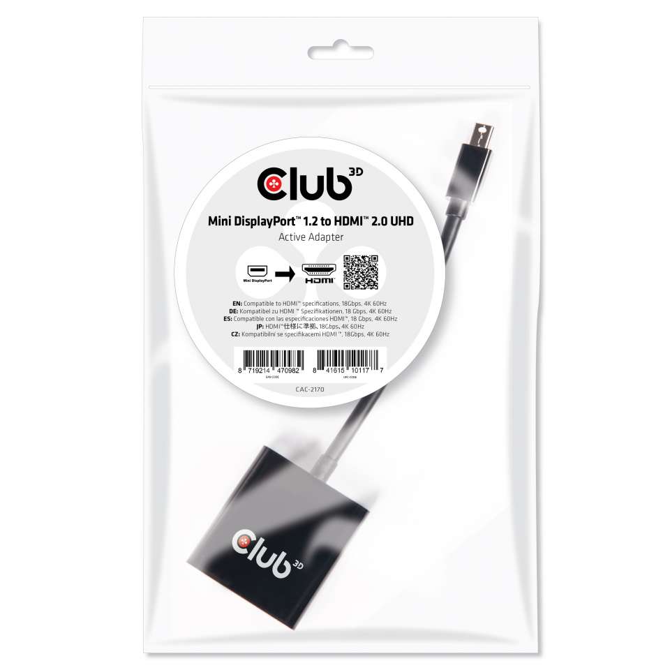 Club 3D Mini DisplayPort auf HDMI 2.0 Adapter