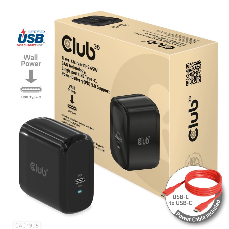 Club 3D Reiseladegerät - 65 W