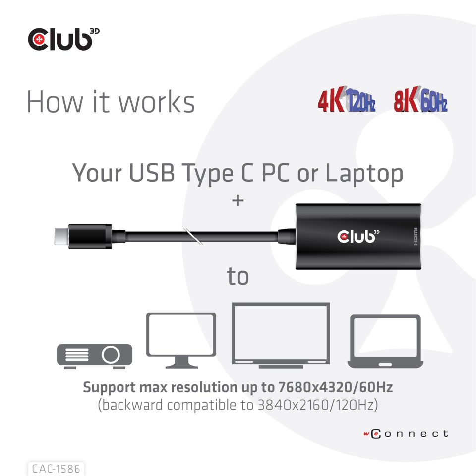 Club 3D USB-C auf HDMI 2.1