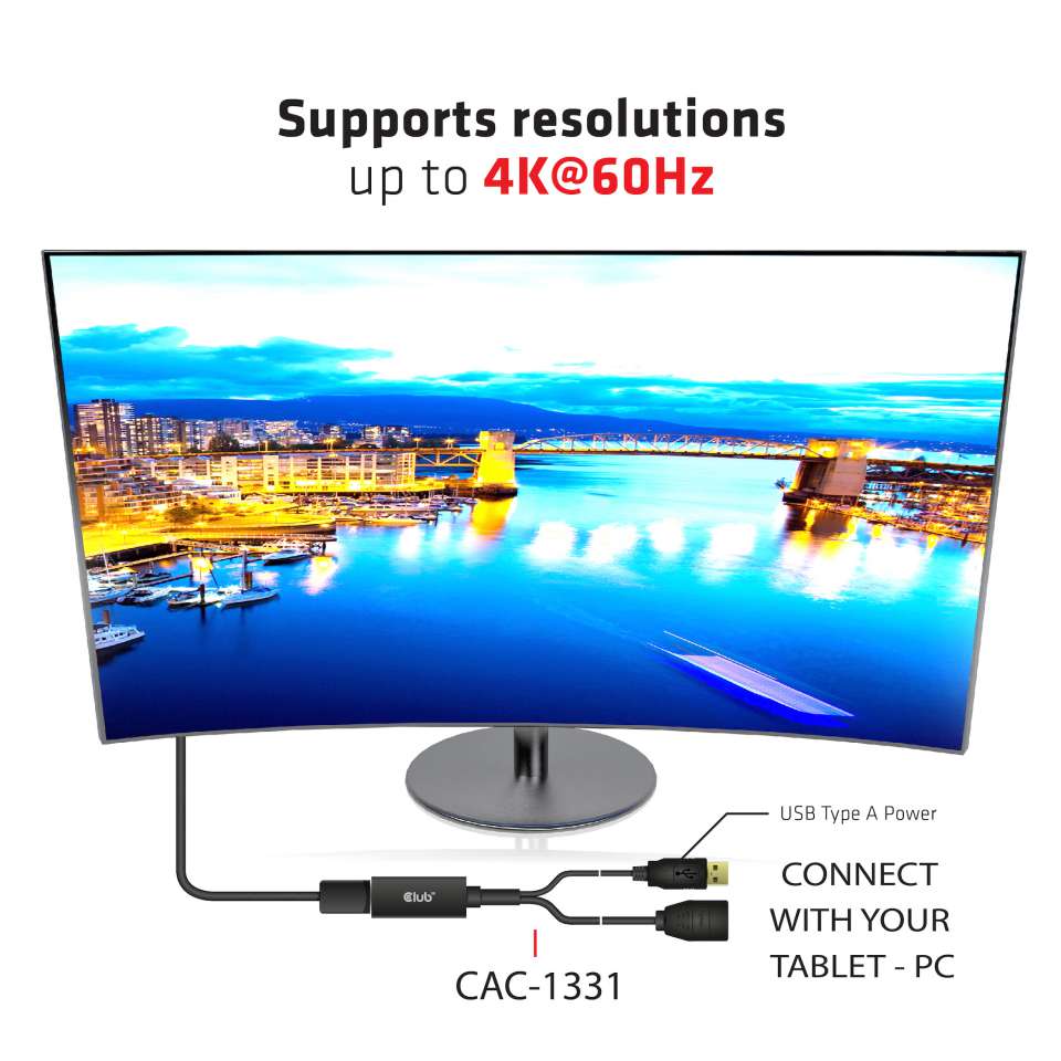 Club 3D HDMI auf DisplayPort (W) Adapter (aktiv)