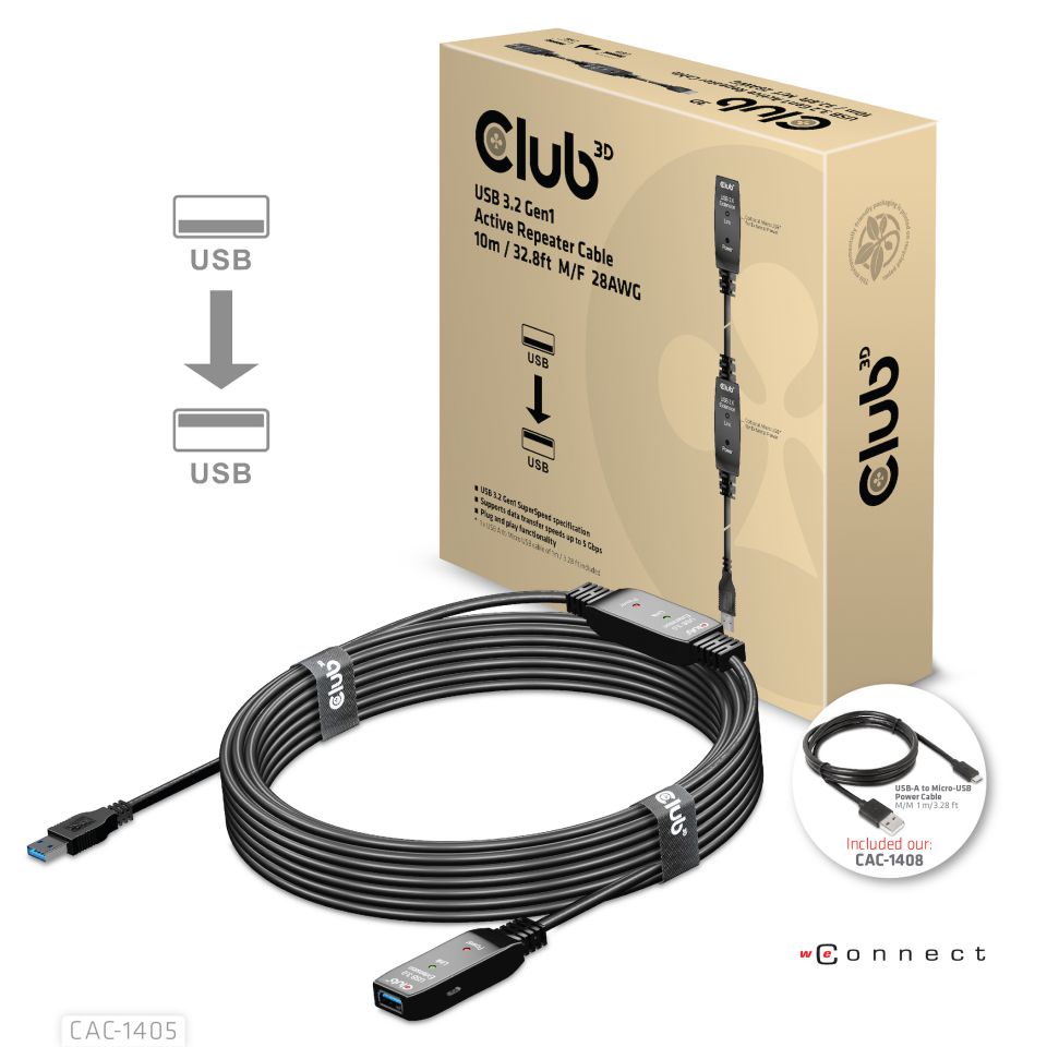 Club 3D USB 3.2 Verlängerungskabel - 10m