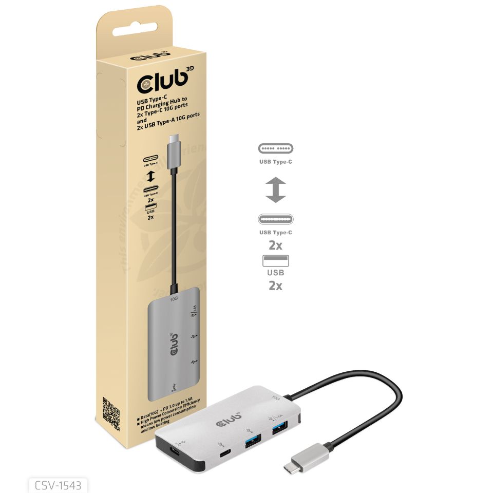Club 3D USB-C Gen2 auf USB-A Data Hub
