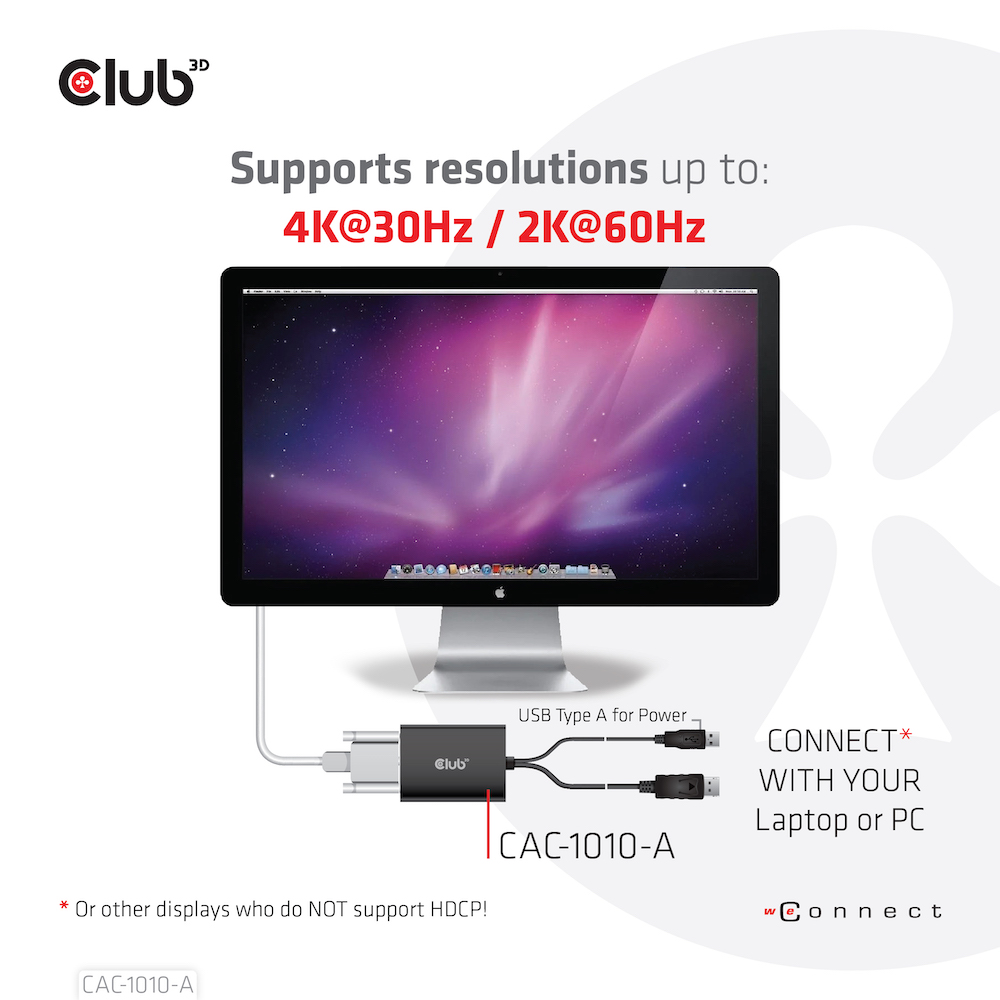 Club 3D DisplayPort auf DL DVI-D - HDCP OFF