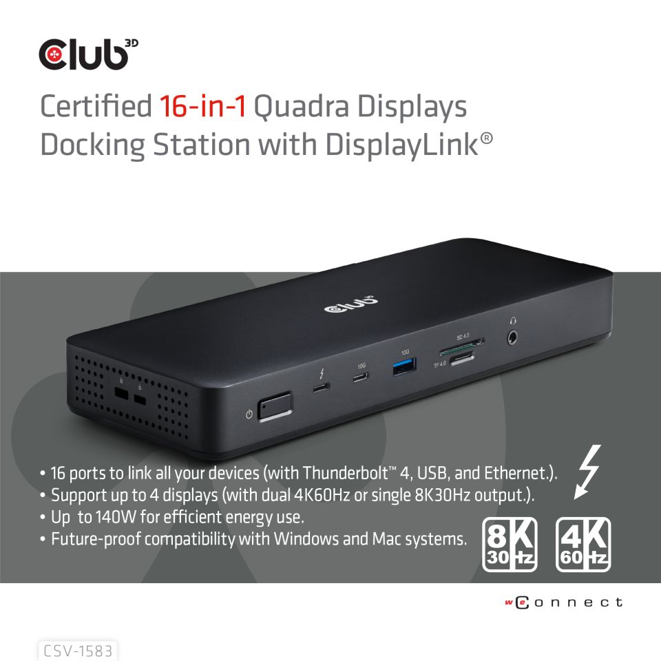 Club 3D Thunderbolt 4 Dockingstation 16-in-1 