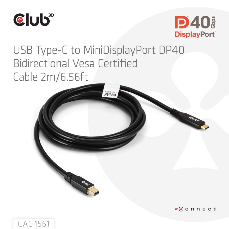 Club 3D Adapterkabel USB-C zu Mini DisplayPort - 2m