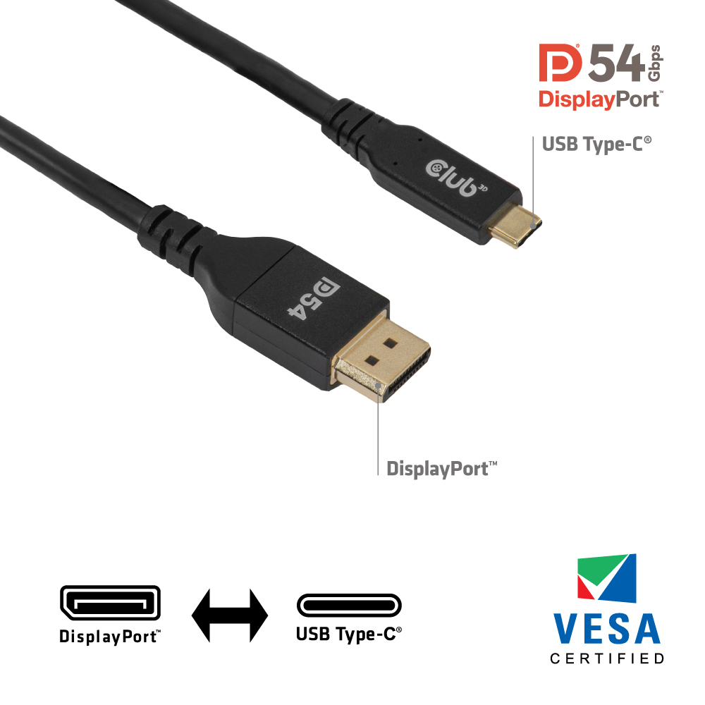 Club 3D USB Typ C > DisplayPort 2.1 - Kabel - 2m