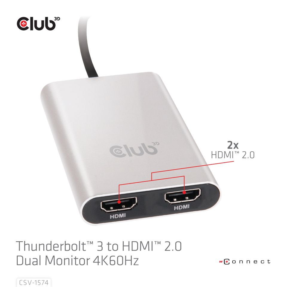 Club 3D Thunderbolt 3 auf Dual HDMI 2.0 