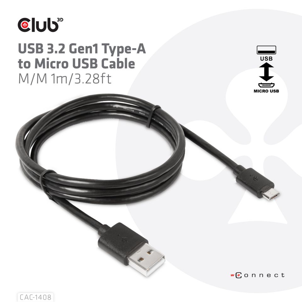 Club 3D USB-Kabel - 1m