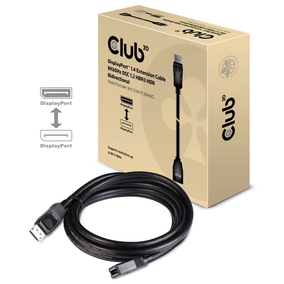 Club 3D DisplayPort-Verlängerungskabel - 3 m