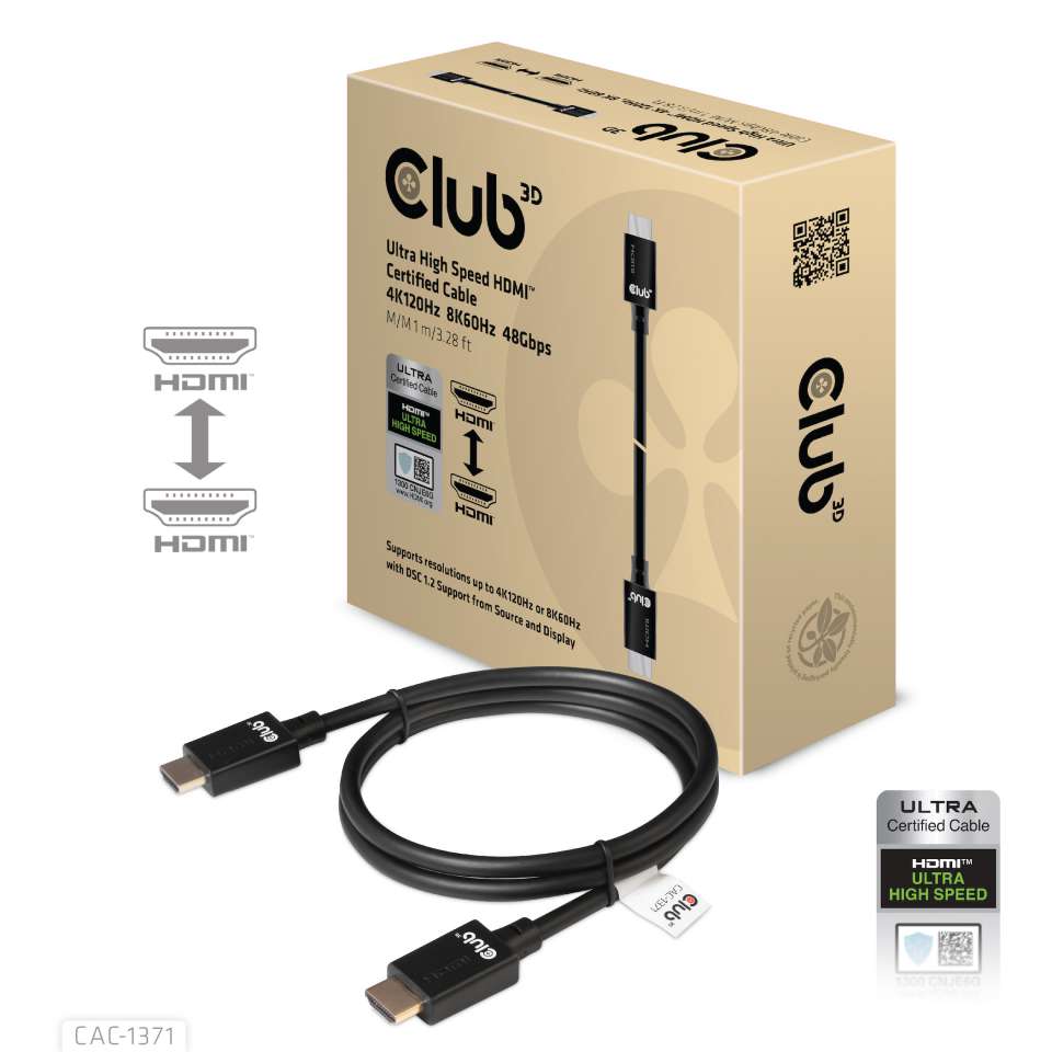 Club 3D Ultra High Speed HDMI 4K120Hz Kabel - 1m