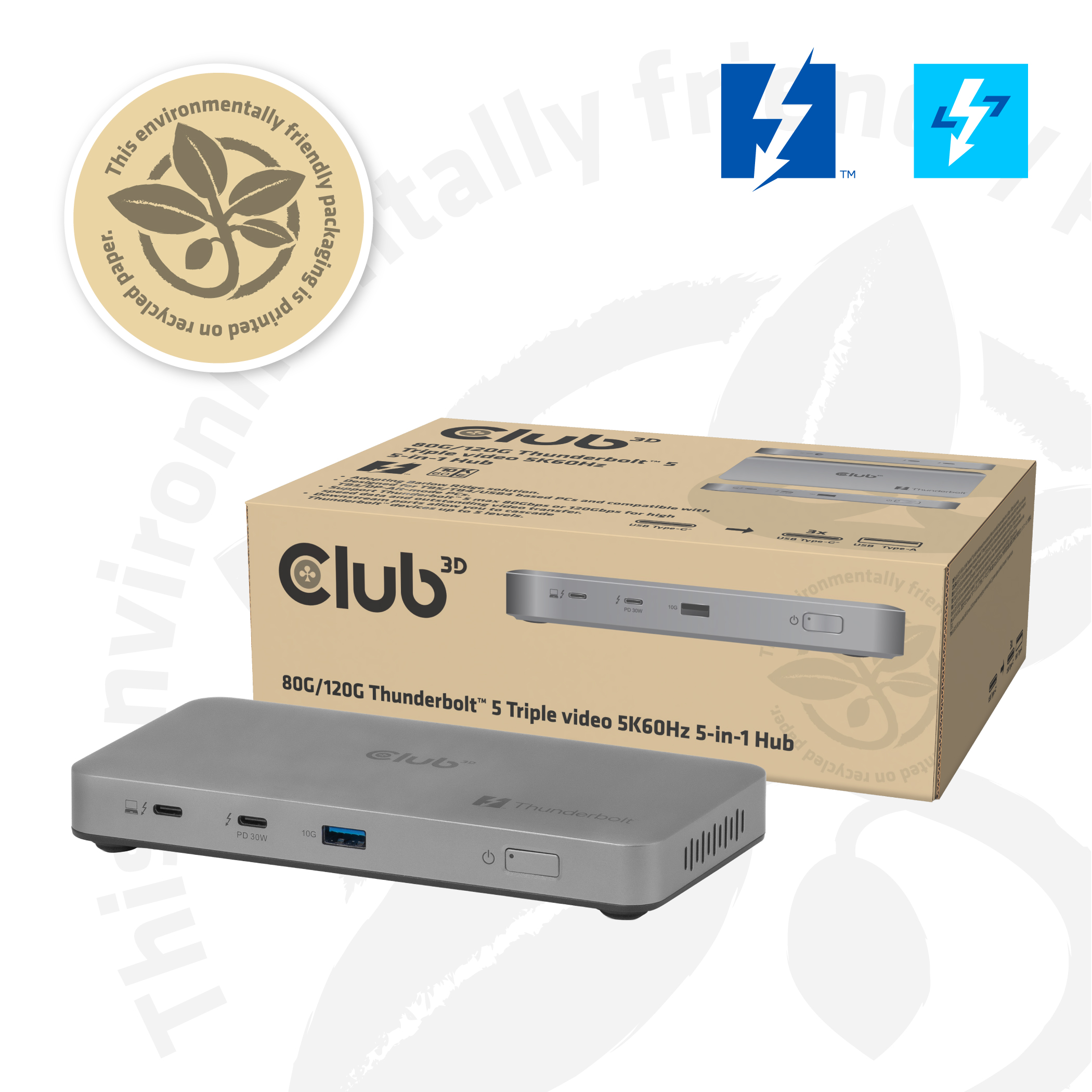 Club 3D Dockingstation - 5-1 Thunderbolt 5