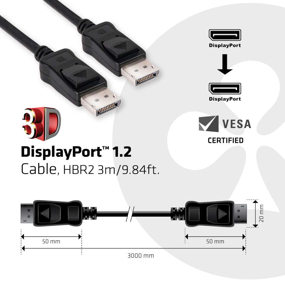 Club 3D DisplayPort Kabel - 3 m