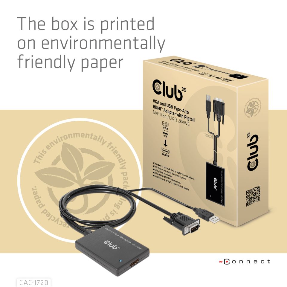 Club 3D VGA  auf HDMI Adapter - 0,6m