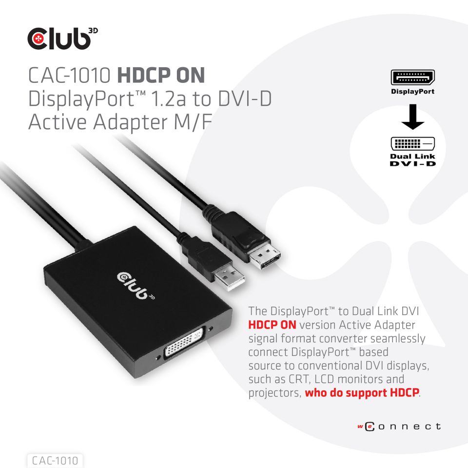 Club 3D DisplayPort auf DL-DVI-D