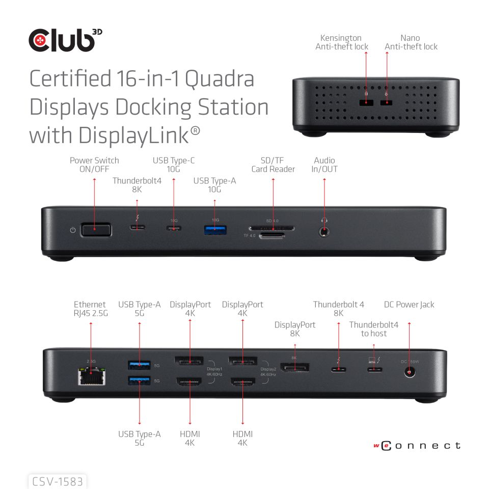 Club 3D Thunderbolt 4 Dockingstation 16-in-1 