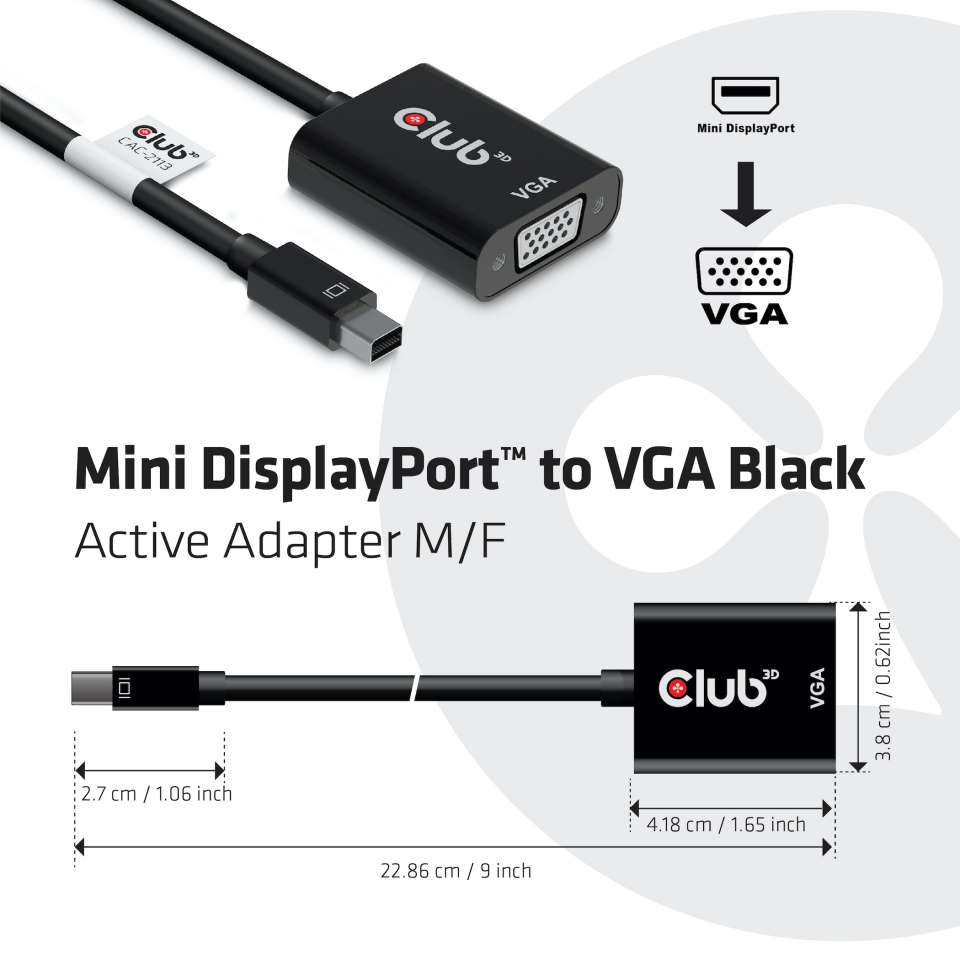 Club 3D MiniDisplayport auf VGA Adapter