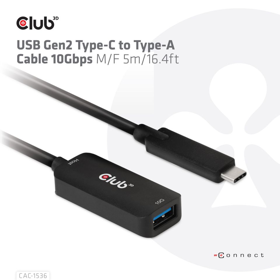 Club 3D Verlängerungskabel USB-C auf USB-A - 5m