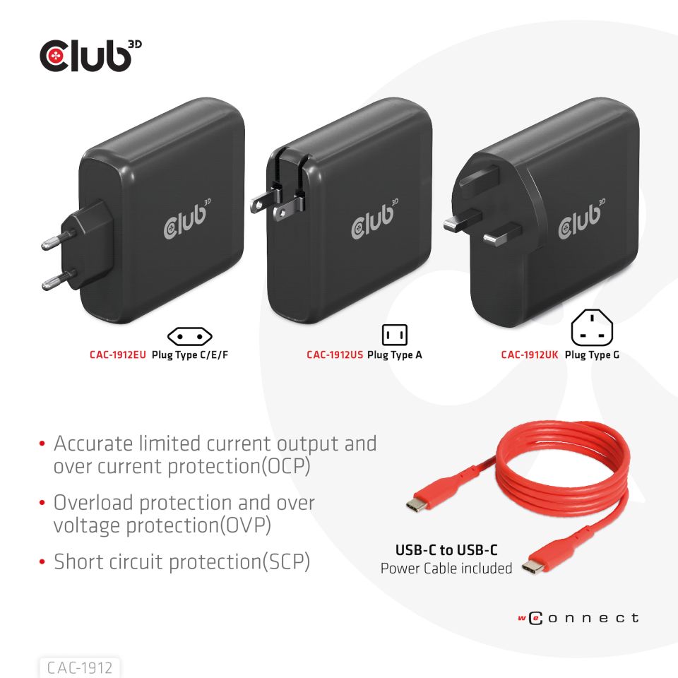 Club 3D Reiseladegerät - 100W 