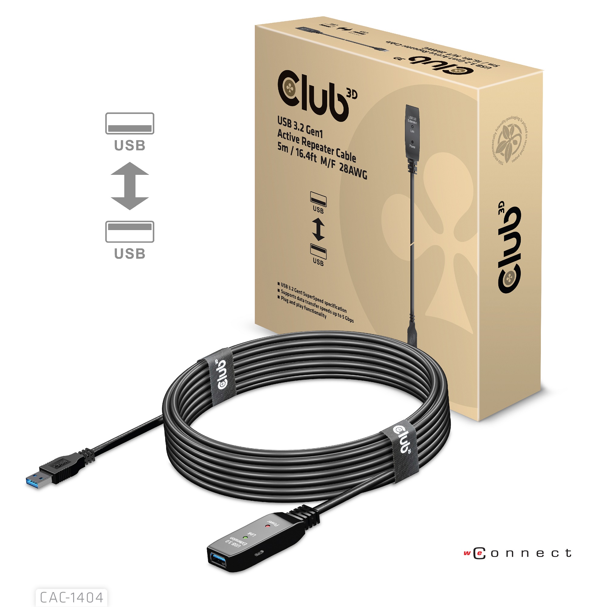 Club 3D USB 3.2 Verlängerungskabel - 5m