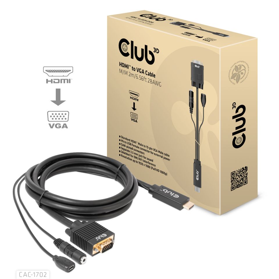 Club 3D Adapterkabel HDMI auf VGA - 2m