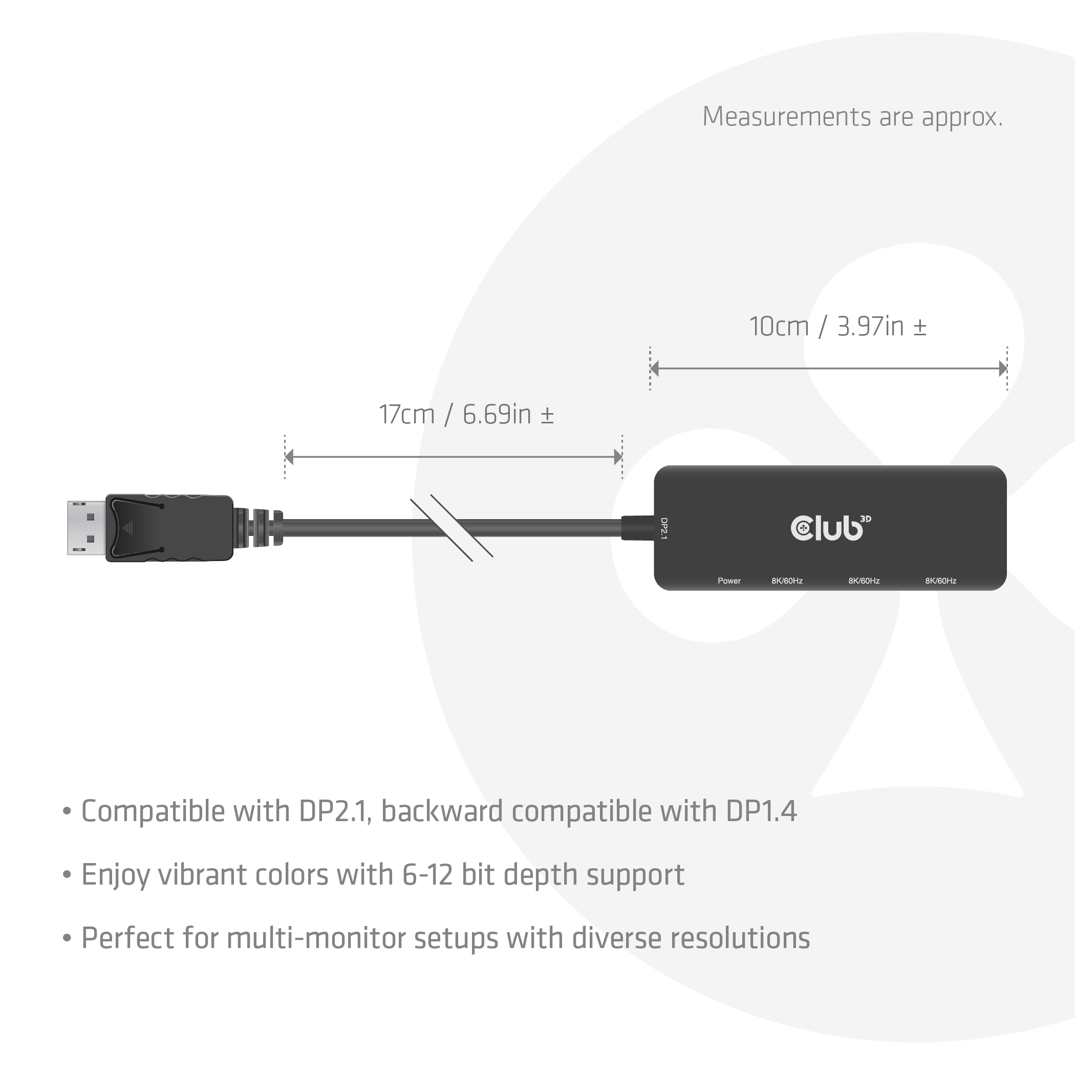 Club 3D Multi Stream Transport (MST) HUB - Tripple Display 8K60Hz