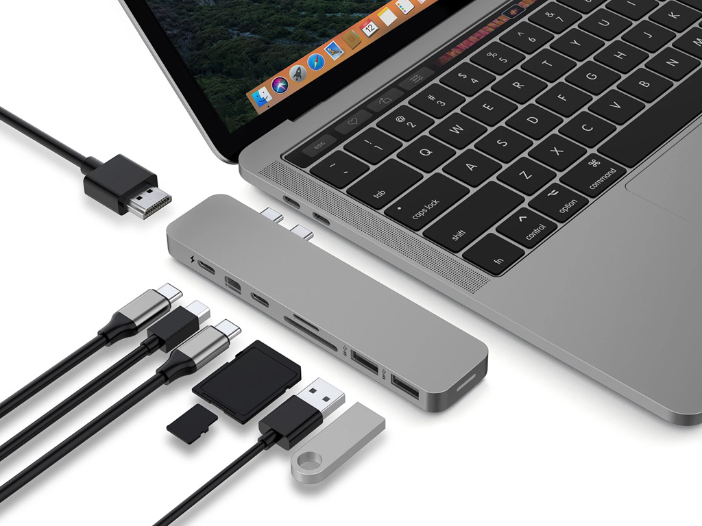 Hyper PRO 8-in-2 MacBook Pro Hub - Gray