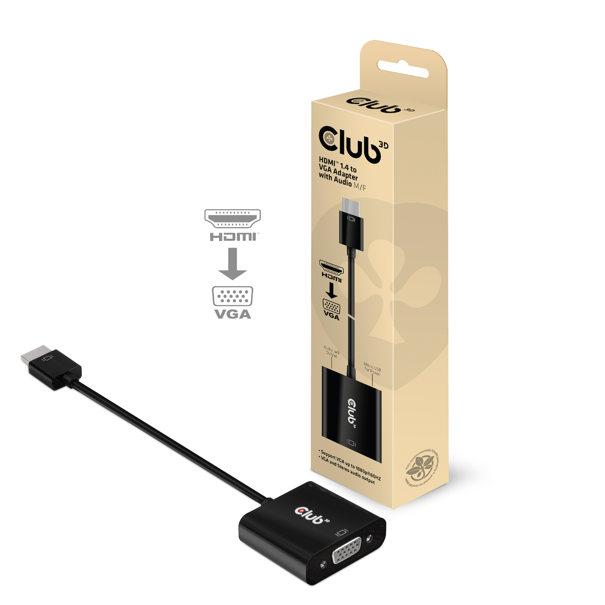 Club 3D HDMI auf VGA Adapter (Aktiv)