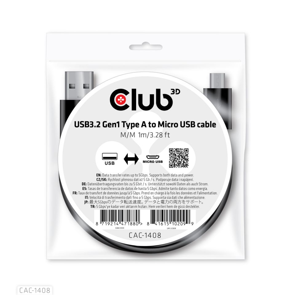 Club 3D USB-Kabel - 1m
