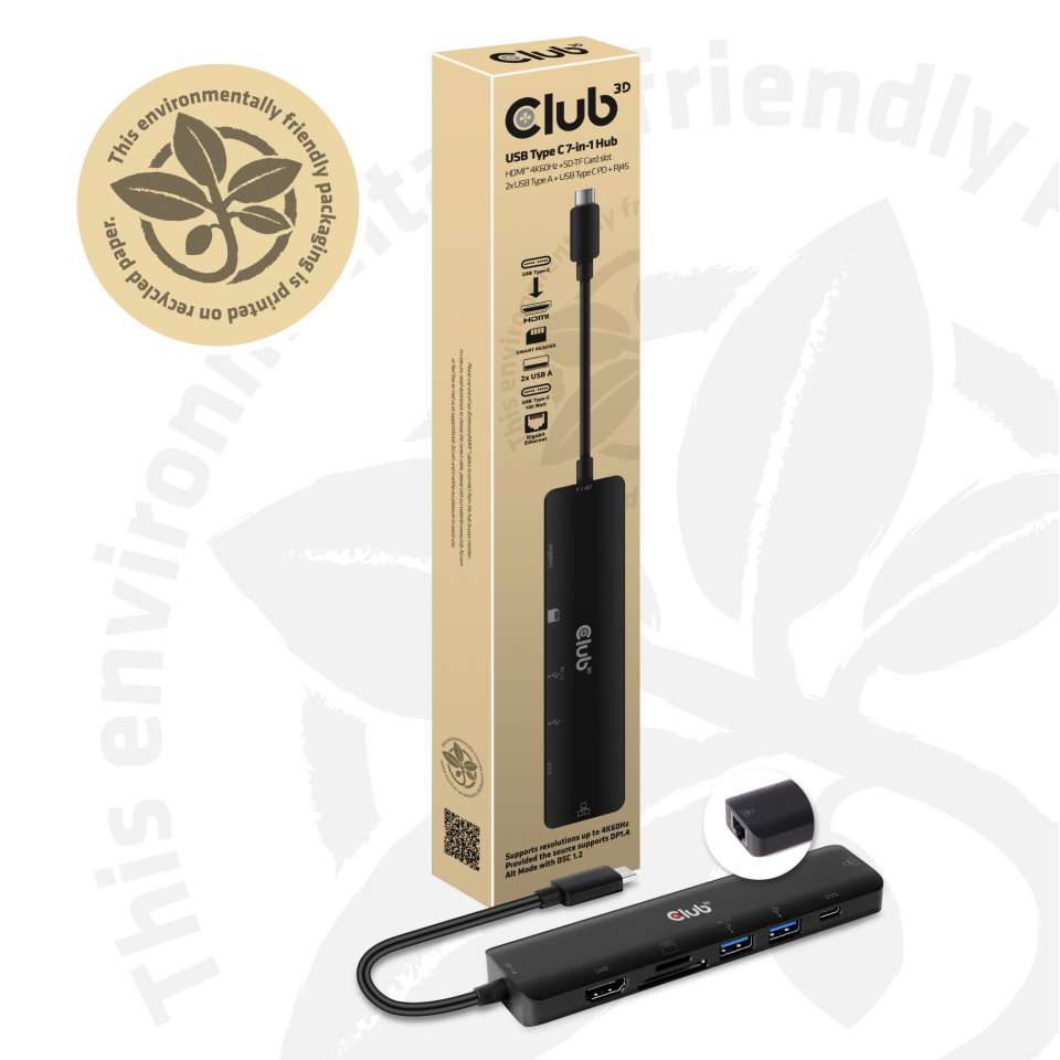 Club 3D USB-C Dockingstation 7-in-1 Hub