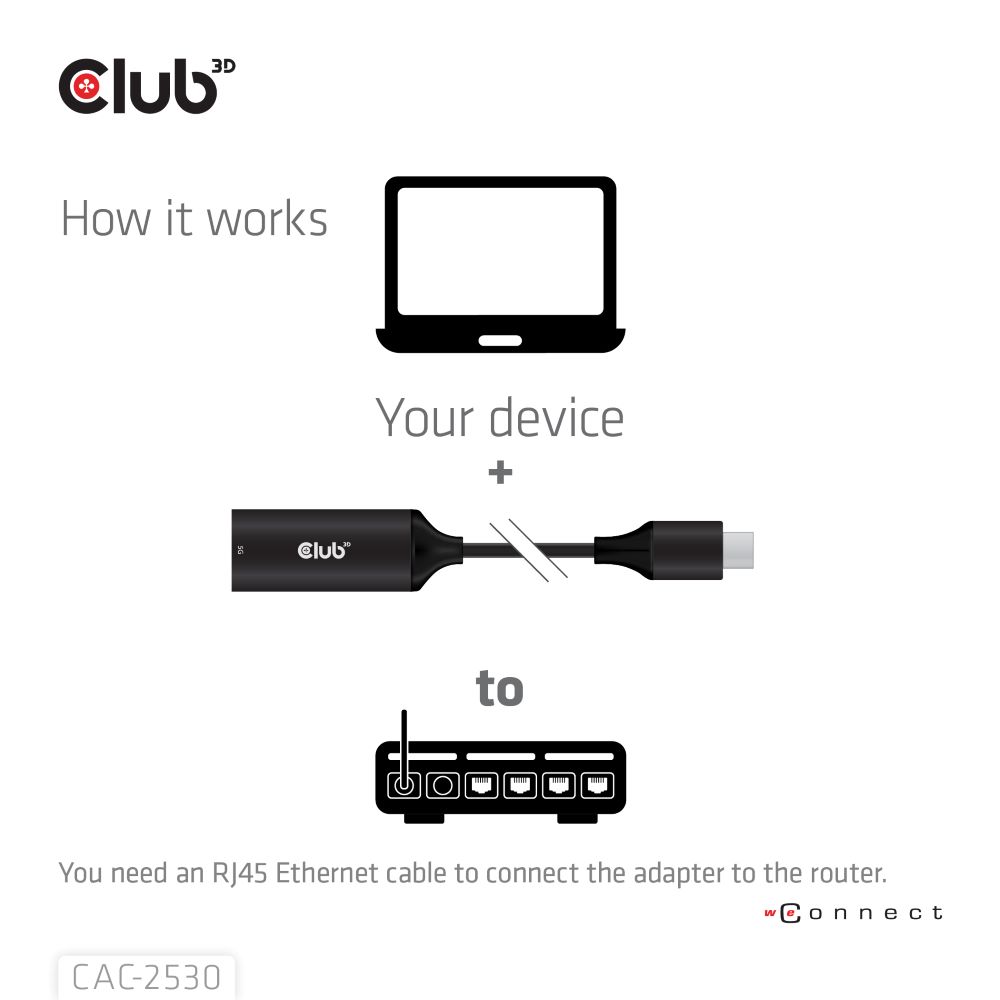 Club 3D Adapter USB-C auf RJ45 