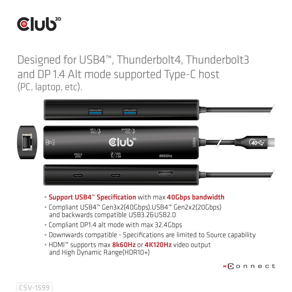 Club 3D Dockingstation 6-in-1  