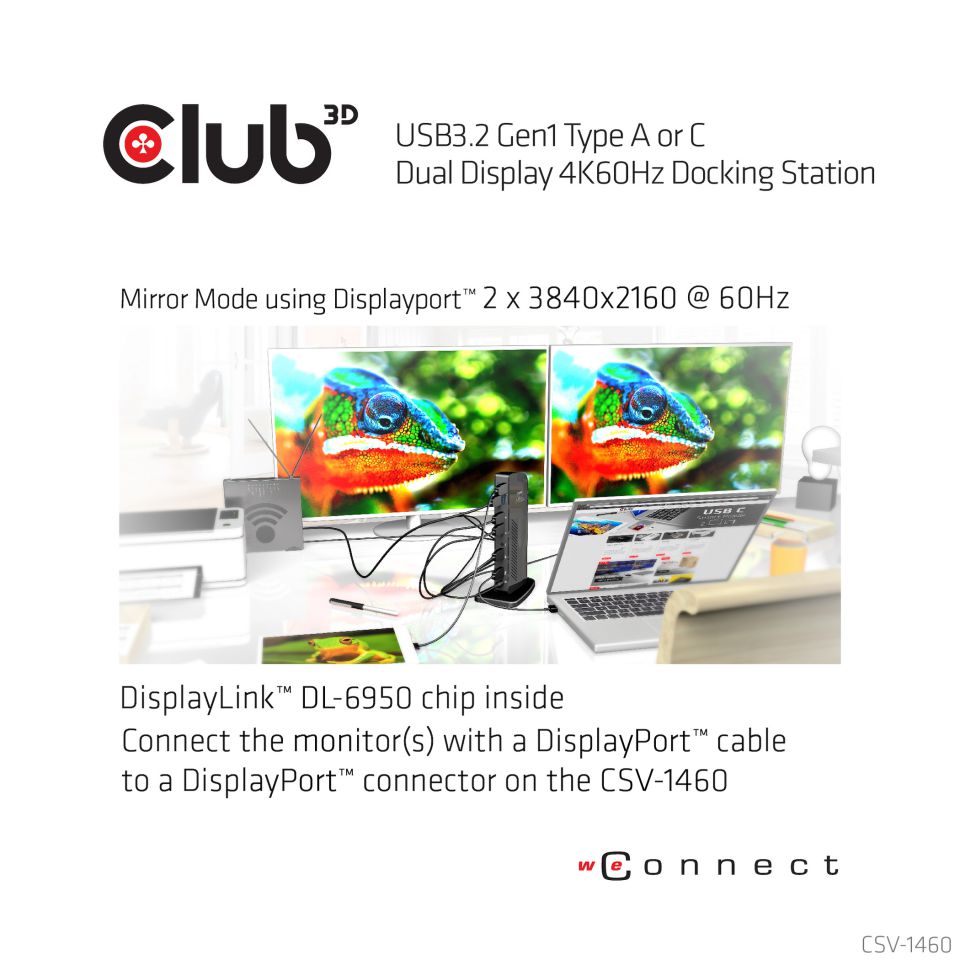 Club 3D USB-C Dockingstation Dual Display 4K60Hz