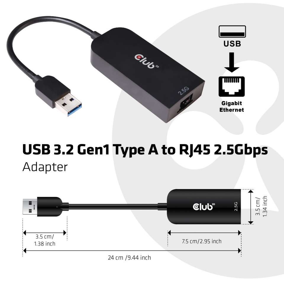 Club 3D USB-A auf RJ45