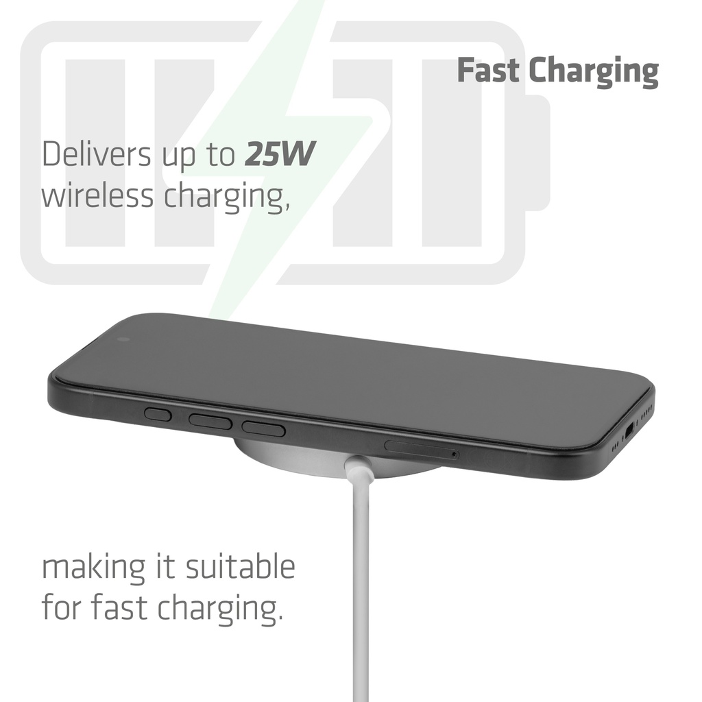 Club 3D Qi2 - Ladegerät 25W - weiss