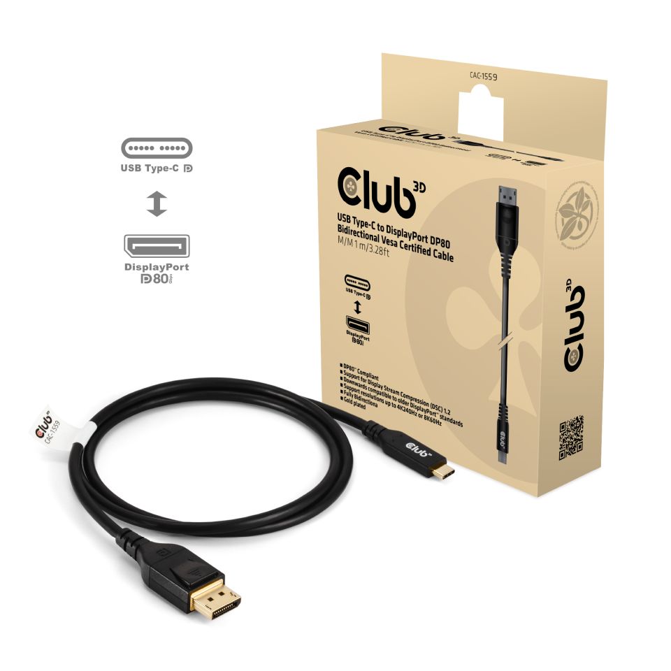 Club 3D Adapterkabel USB-C zu DisplayPort - 1m