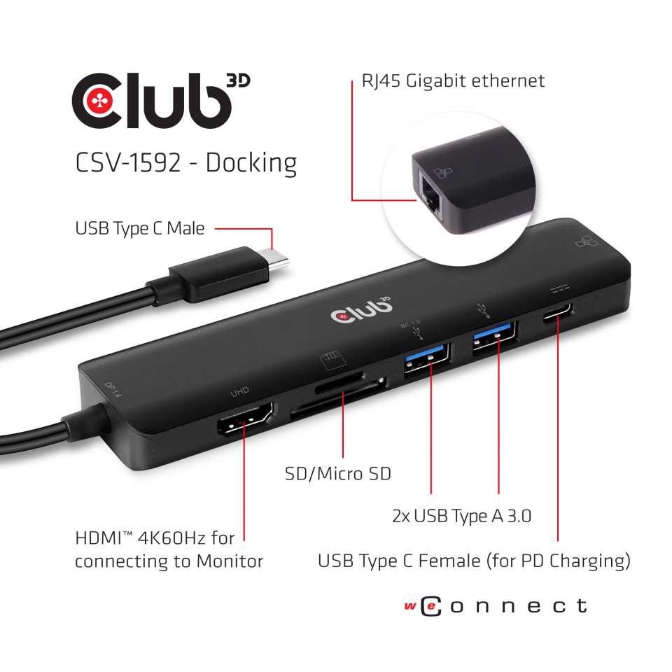 Club 3D USB-C Dockingstation 7-in-1 Hub
