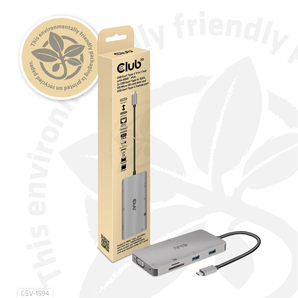 Club 3D USB-C Dockingstation 9-in-1