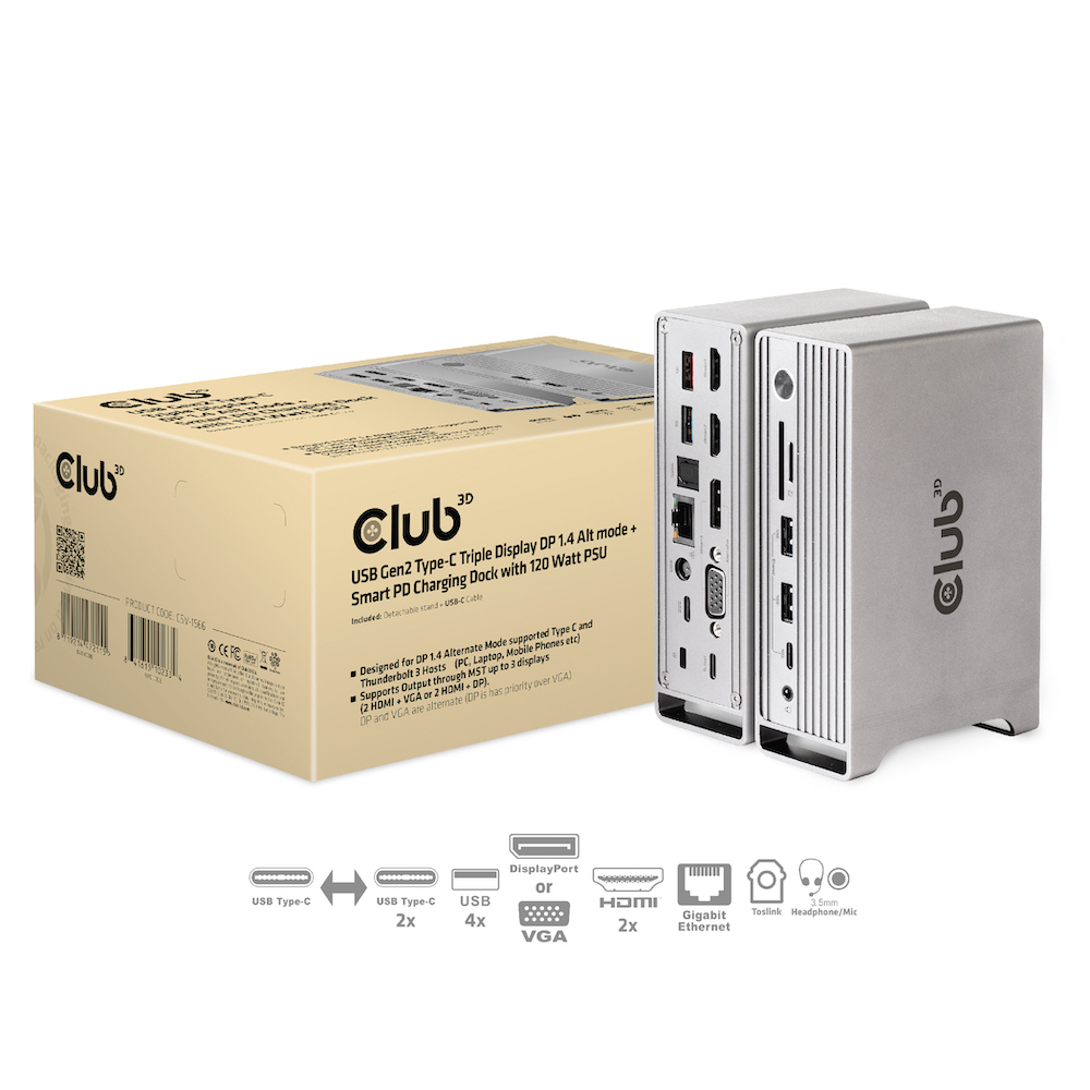 Club 3D 4K ChargingDock USB-C Gen2