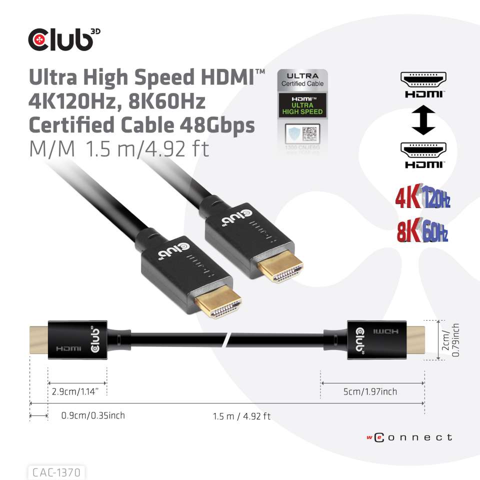 Club 3D HDMI-Kabel 2.1 10k - 1,5m