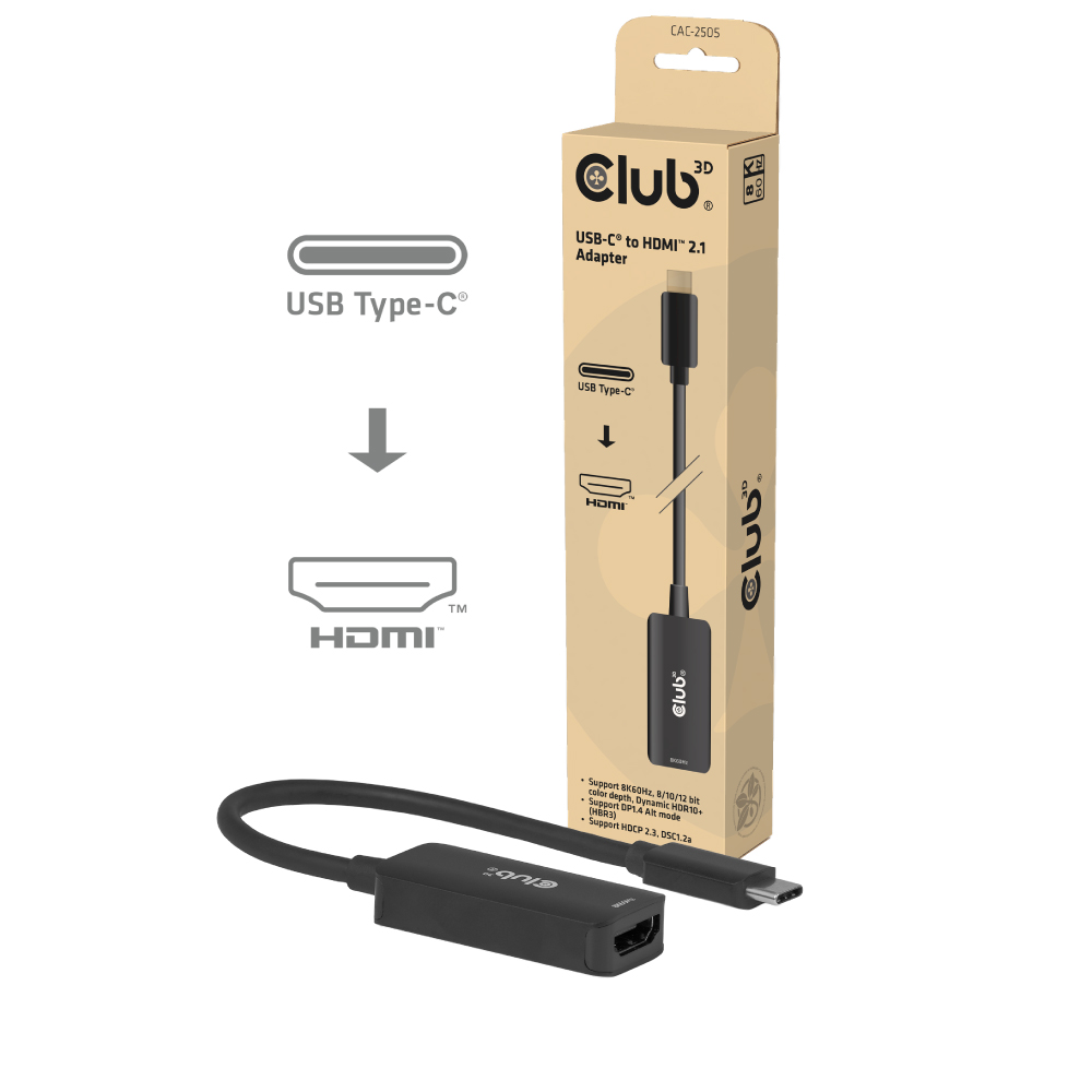 Club 3D USB Typ C auf HDMI 2.1 Adapter